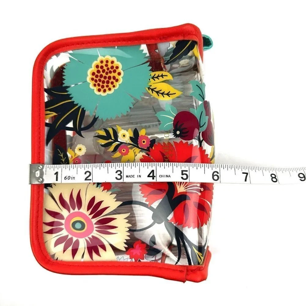 Spartina 449 Travel Case Clear‎ Floral With Containers Brand New